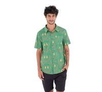 Hurley Mens Short-Sleeved Printing Press Happy Face T-Shirt, Green, XXL EU