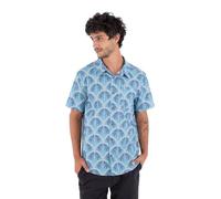 Hurley Printing Press Palm Short Sleeve Shirt Blue L Man
