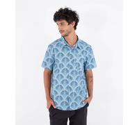Hurley Printing Press Palm Short Sleeve Shirt Blue XL Men
