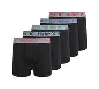 Hurley Men's Standard 5 Pack Stretch Boxer Briefs, Black/Bright