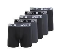 Hurley Men's Standard 5 Pack Stretch Boxer Briefs, Black/Castlerock