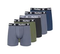 Hurley Men's Standard 5 Pack Stretch Boxer Briefs, Charcoal Fern Combo