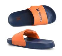 Hurley Naia Girls Boys Sandals Comfortable Kids Sandals with Adjustable Strap Unisex Indoor Outdoor Sandals Adjustable Sport Beach Pool Sandals, Orange Navy Blue, 3 Big Kid