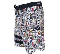 Hurley Phantom Eco 25th S1 Block Party 18" Boardshorts, Barely Bone, 28