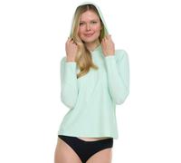 Hurley Rash Guard for Women with Hood, Long Sleeve Swim Shirts for Women, Quick Dry UPF 50+ SPF Sun & UV Protection, Light Green, S