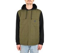 Hurley Santa Cruz Quilted Hooded Jacket - Green/Black