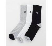 Hurley Socks Crew Sports Mens 3 Pack Icon 1/2 Terry Black White Grey
