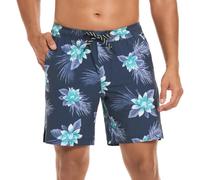 Hurley Swim Shorts (2023 Designs), Dark Blue Floral, Large