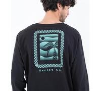 Hurley T-Shirt Long Sleeve Men - Everyday Checker Palm Black
