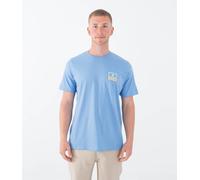Hurley T-shirt Short Sleeve Mens Cotton Crew Blue Divide