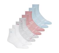 Hurley Women's 8 Pack Sport Stretch Ultra Soft Low Crew Socks, White/Cool Grey/Pink Heather/Blue, 8-10 UK