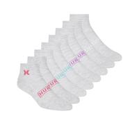 Hurley Women's 8 Pack Sport Ultra Soft Quarter Crew Socks, Cool Heather Grey/Orchid/Seaside, 8-10 UK
