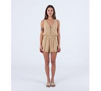 Hurley Women's City Block Lace Up Romper Break, Terracotta, M