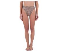 Hurley Women's Max Leopard Moderate Tab Side High Waist Bikini Panties, Brown Sugar, XS