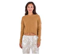 Hurley Women's Overlap Back Sweater Sweatshirt, Iced Coffee, XS