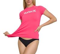 Hurley Rash Guard for Women, Short Sleeve Swim Shirts for Women Rashguard, UPF 50+ SPF & UV Protection, Melon, Medium