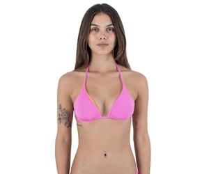 Hurley Women's Solid Rvsb Basic Tri Top Bikini, Pink Punch/Tangerine, S