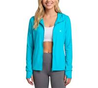 Hurley Sun Protection Lightweight Jacket Women - Sun Hoodie SPF 50+ UV Shirt Quick Dry Long Sleeve Sun Shirt Outdoor, Aqua, XS
