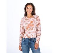 Hurley Women's Taryn Washed Cropped Boyfriend Ls Tee T-Shirt, Iced Coffee, M