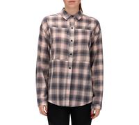 Hurley Women's W Wilson Plaid Dolman Long Sleeve Shirt, Grey/Pink, M