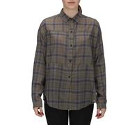 Hurley Women's W Wilson Plaid Dolman Long Sleeve Shirt, Olive Green, M