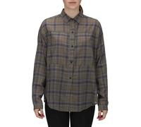 Hurley Women's W Wilson Plaid Dolman Long Sleeve Shirt, Olive Green, M