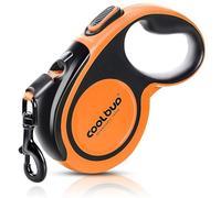 Hurluksi Retractable Dog Lead 5M /16ft Extendable Dog Leash, Heavy Duty Extension Dog Lead with Anti-Slip Handle and Quick Brake Button for Large Dogs Up to to 110lbs/50kg (Orange)