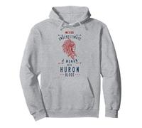 Huron Native American Indian Woman Never Underestimate Pullover Hoodie