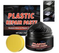HurPae 50G Black Plastic Restorer Paste Ceramic Coating,Car Plastic Restorer Black Trim Restorer,Plastic Repair Cream to Restore Faded Trim,Interior,Long-Lasting Finish for Plastic Rubber,with Sponge