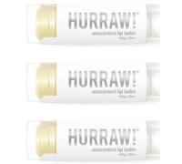 Hurraw! Unscented Lip Balm, 3 Pack: Organic, Certified Vegan, Cruelty and Gluten Free. Non-GMO, 100% Natural Ingredients. Bee, Shea, Soy and Palm Free. Made in USA