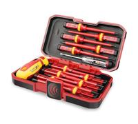 Hurricane 1000V Insulated Electrician Screwdriver Set, All-in-One Premium Professional 13-Pieces CR-V Magnetic Phillips Slotted Pozidriv Torx Screwdriver
