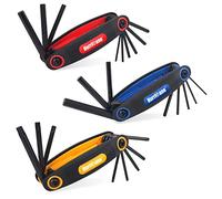 HURRICANE 25-Piece Folding Hex Key Set, SAE, Metric, Torx, Chrome Vanadium Steel, 3 Pack, Folding Allen Key Set for Simple Home and General Applications