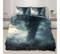 Hurricane Bedding Set 200x200cm,Tornado 3 Pieces Soft and Comfortable Microfiber Storm Duvet Cover Set, Bedding for Children and Adults
