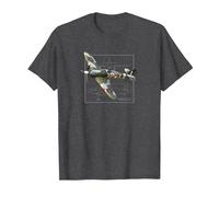 Hurricane | British WW2 Fighter Plane T-Shirt, Men, Dark Heather Grey, 5X-Large