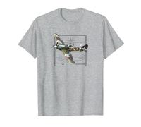 Hurricane | British WW2 Fighter Plane T-Shirt, Men, Heather Grey, X-Large