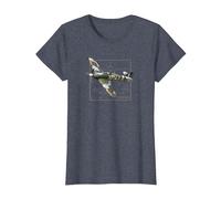 Hurricane | British WW2 Fighter Plane T-Shirt, Women, Heather Blue, Large