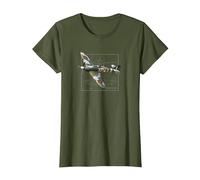 Hurricane | British WW2 Fighter Plane T-Shirt, Women, Olive Green, Medium