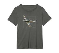 Hurricane | British WW2 Fighter Plane T-Shirt, Women's Plus, Asphalt Grey, 1X