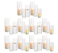 Hurricane Candle Holder Glass Cylinder: 10 Sets (30Pcs) Flower Vase for Tea Light Votive Pillar Floating Candles Dining Table Decorations Wedding Centrepieces Living Room Christmas Ornaments (M+L+XL)