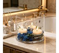 Hurricane Candle Holders,Glass Candle Holders,Candlelight Dinner Decorations,Clear Tealight Candle Holders Creative Candle Stand for Table Centerpiece Christmas Party Dining Festive Table Decor (B)