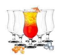 Hurricane Cocktail Glasses 480 ml 9 Variations Long Drink Glasses Bar Glasses Pack of 6. clear