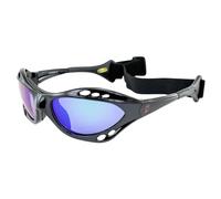 Hurricane Eyewear Category 4 Polarized Jet Ski Floating Goggles Black Padded Frames with Anti-Fog Coating (Blue Mirror)