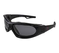 Hurricane Eyewear Category-5 Jet Ski Water-Sport Floating Goggles Interchangeable from Sunglasses to Goggles Black Frame with Polarized Smoke Lens