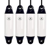 Hurricane Fenders Original Series Boat Fender PM01 40cm x 10cm (16" x 4") - White With Blue Ends - Pack Of Four