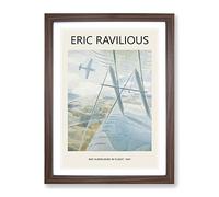 Hurricane In Flight By Eric Ravilious Classic Painting Framed Print | A2 Walnut Framed Wall Art | Ready to Hang | Classic Historical Picture | Living Room Bedroom Lounge Office