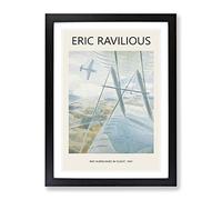 Hurricane In Flight By Eric Ravilious Classic Painting Framed Print | A3 Black Framed Wall Art | Ready to Hang | Classic Historical Picture | Living Room Bedroom Lounge Office