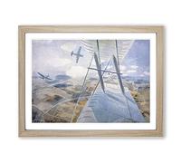 Hurricane In Flight By Eric Ravilious Classic Painting Framed Print | A4 Oak Framed Wall Art | Ready to Hang | Classic Historical Picture | Living Room Bedroom Lounge Office