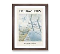Hurricane In Flight By Eric Ravilious Exhibition Museum Painting Framed Print | A3 Walnut Framed Wall Art | Ready to Hang | Modern Historical Picture | Living Room Bedroom Lounge Office