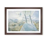 Hurricane in Flight by Eric Ravilious Framed Print | A2 Walnut Framed Wall Art | Ready to Hang | Modern Nature Picture | Living Room Bedroom Lounge Office
