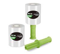 Hurricane Stretch Wrap Film with Plastic Handle, Clear Stretch Wrap Roll, 2 Pack 80 Gauge Thick 5 Inch 1000 Ft, Clear Shrink Wrap Roll, Stretch Plastic Wrap for Packing, Moving, Packaging